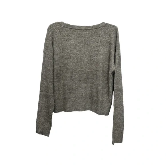 Thread And Supply Cozy Life Perch Top Size Medium Gray Loungewear Crop Oversized - Picture 2 of 6